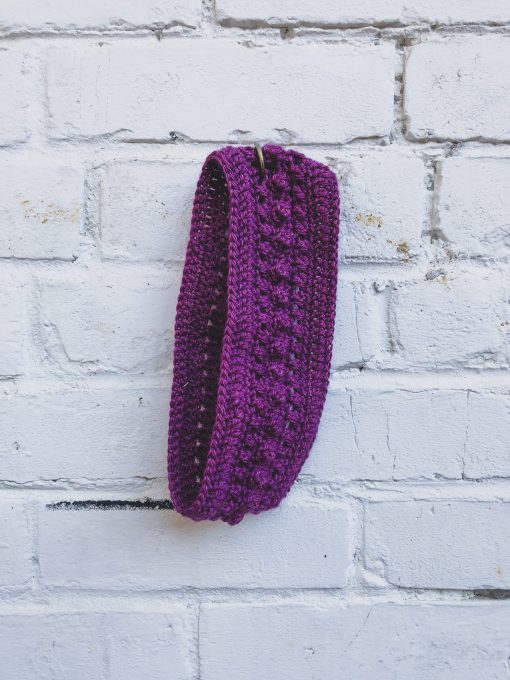 Hand-Knit Winter Headband in Sangria