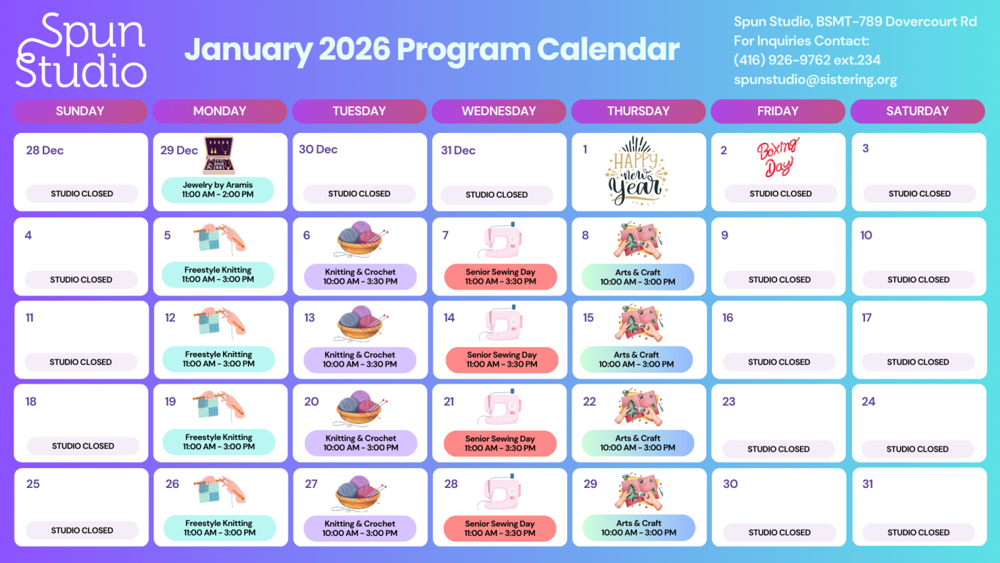 Spun Calendar - January 2025